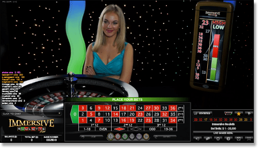 Play live dealer immersive roulette for real money