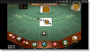 Play mobile blackjack through Web Apps