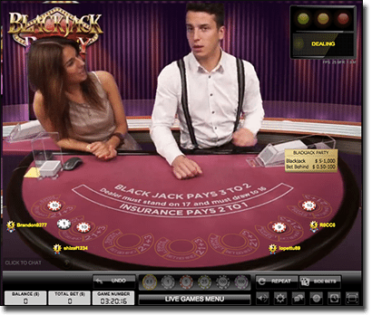 Evolution Gaming live dealer blackjack