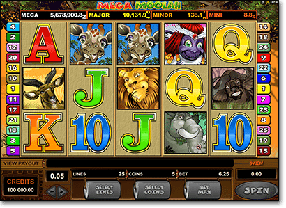 Mega Moolah progressive jackpot pokies by Microgaming