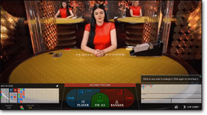 Live dealer baccarat by Evolution Gaming