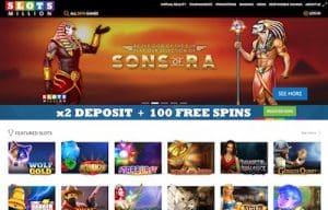 Slots Million casino game lobby