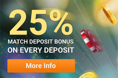 25% bonus on every deposit