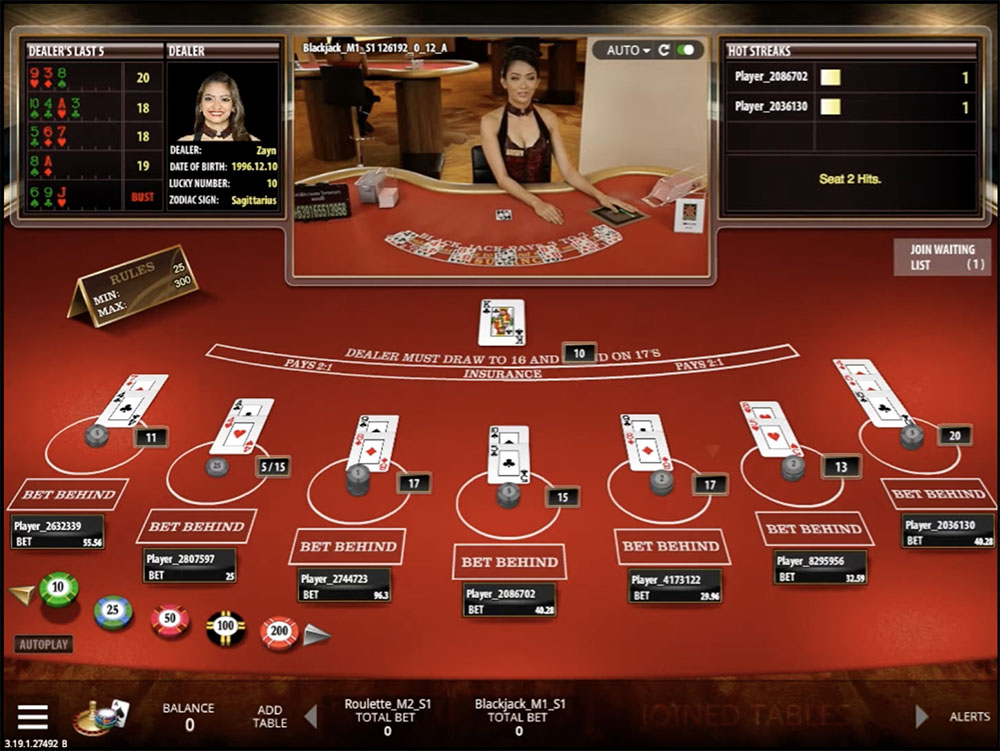 Live blackjack at Australian casinos 